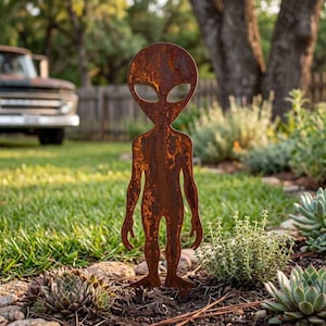 Alien Metal Garden Stake