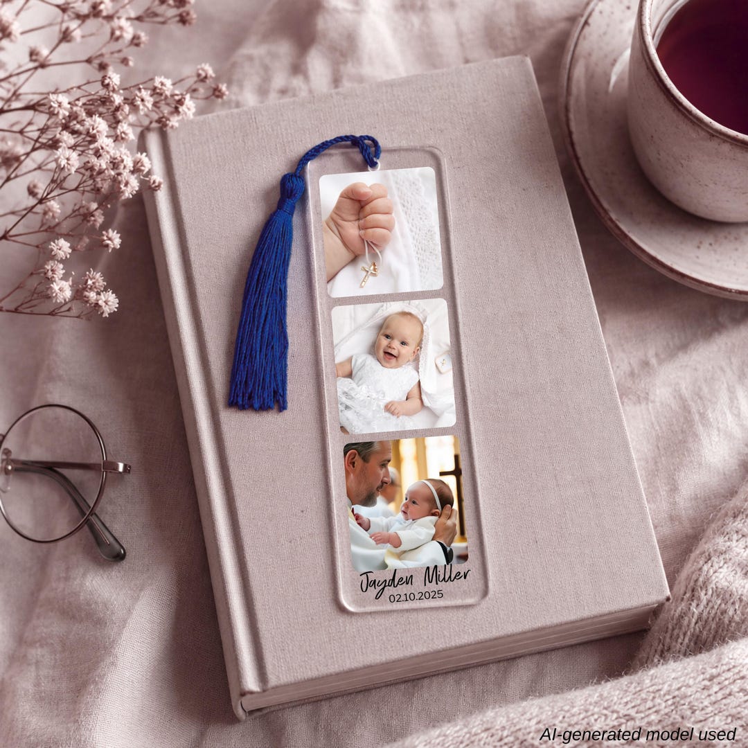 Personalized Baby Photo Bookmark, Baby Announcement Gift, Custom ...