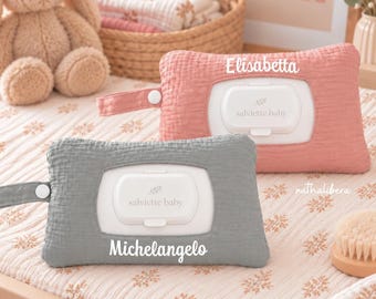 Porta Salviette Umidificate Personalizzato con Nome, Organizer Passeggino Personalizzato, Regalo Nascita Neonato