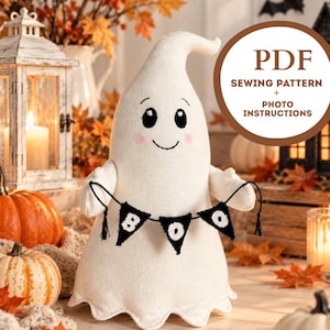 Halloween-Geister-Nähvorlage, BUH-Girlande (PDF)