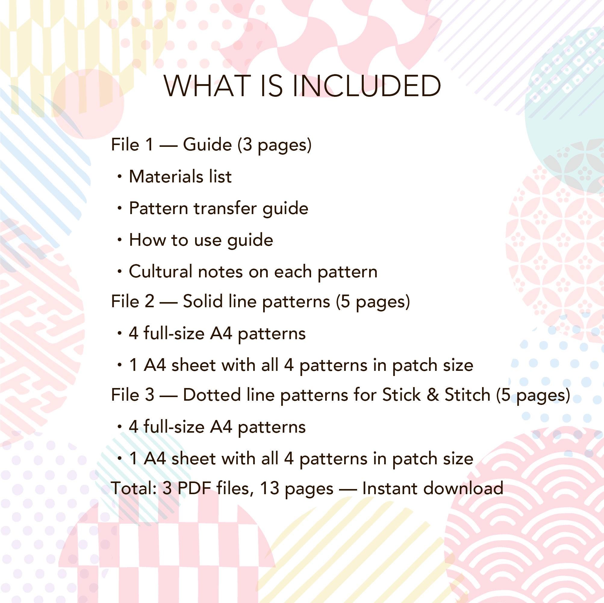 Japanese Sashiko Patterns for Visible Mending & Denim Repair - Etsy