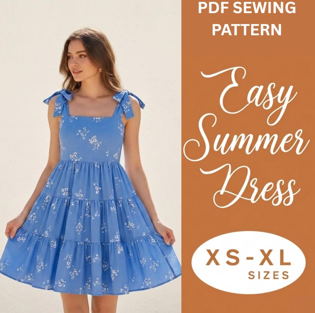 Easy Summer Dress Sewing Pattern | Beginner Friendly Tiered Dress ...