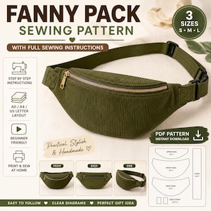 Heuptasje naaipatroon | PDF-bestand Crossbody-heuptas (digitale download)
