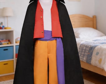 ワンピース ルフィ コスプレ衣装、麦わら帽子付き麦わらセット、シャンクス ワンピースファンへのギフト、男の子への誕生日プレゼントに最適