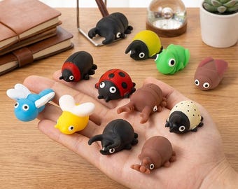 Kawaii Mini Bug Squishy Spielzeug, niedliches Insekt Stress Relief Squeeze Fidget Spielzeug, Kinder Party Favor Schreibtisch Dekor, langsam Rising Squeeze Spielzeug, einzigartiges Geschenk