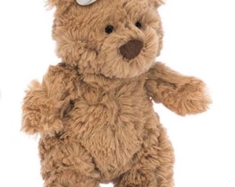 Jellycat Bartholomew Beer Tasbedeltje Hanger Clip Sleutelhanger Accessoire voor Tassen
