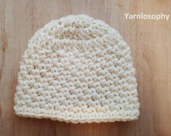 Easy crochet hat pattern newborn toddler teen and adult size girl hat woman beanie