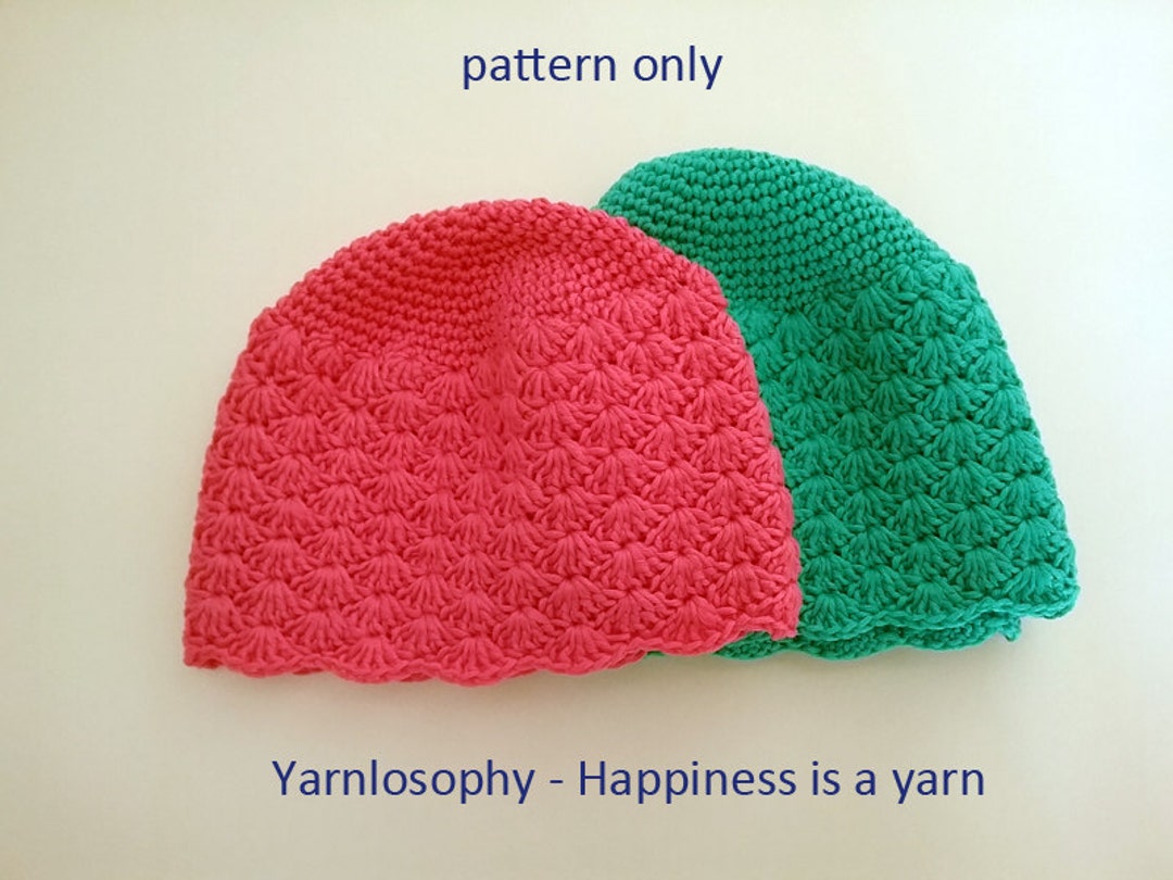 Summer Crochet Hat Pdf Pattern Shell Beanie for All Sizes newborn to ...
