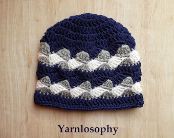 Crochet pattern boy hat all sizes from newborn to adult beanie pattern stripe hat newborn hat boy beanie