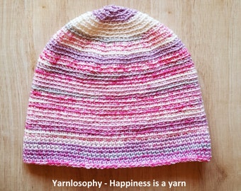 Crochet pattern hat Pink beanie crochet hat pattern easy all sizes from newborn to adult