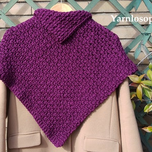 Crochet poncho pattern easy beginner design cozy fit modern crochet small medium large woman size instant download PDF pattern