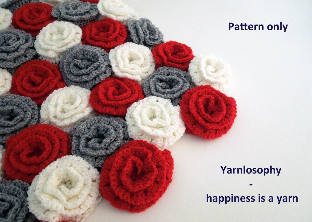 Crochet Blanket Pattern Flower Rose Newborn Baby Shower Girl - Etsy