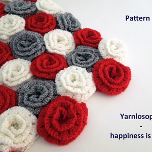 Crochet blanket pattern flower rose newborn baby shower girl image 1