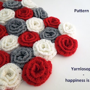 Crochet blanket pattern flower rose newborn baby shower girl