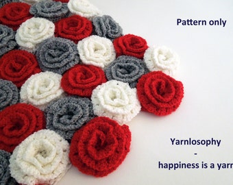Crochet blanket pattern flower rose newborn baby shower girl