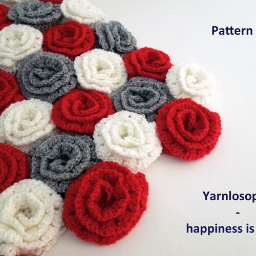 Crochet Pattern Rose Field Baby Blanket PDF Instant Download Etsy