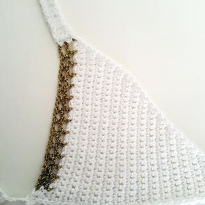 Crochet bikini pattern white and gold crochet bikini pattern swimwear beachwear seaside image 4