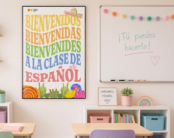 Spanish Inclusion Poster - Welcome to Spanish Class Display, Ideal for Back to School - Inclusive Spanish Class Decor for Spanish Classrooms
