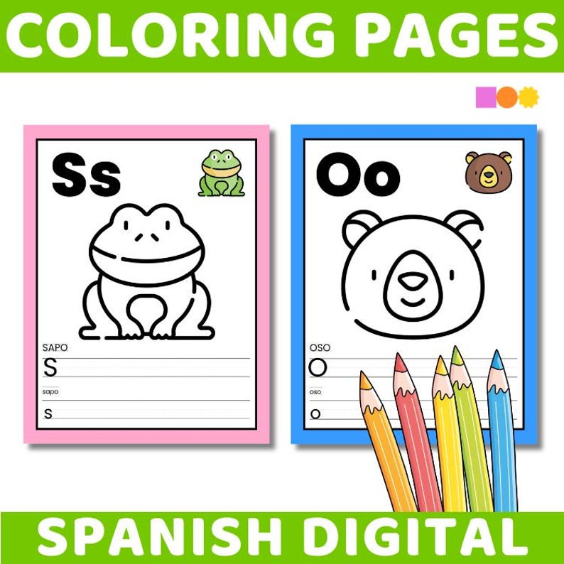 Spanish Coloring Pages for Children, Spanish Alphabet Posters to Color ...