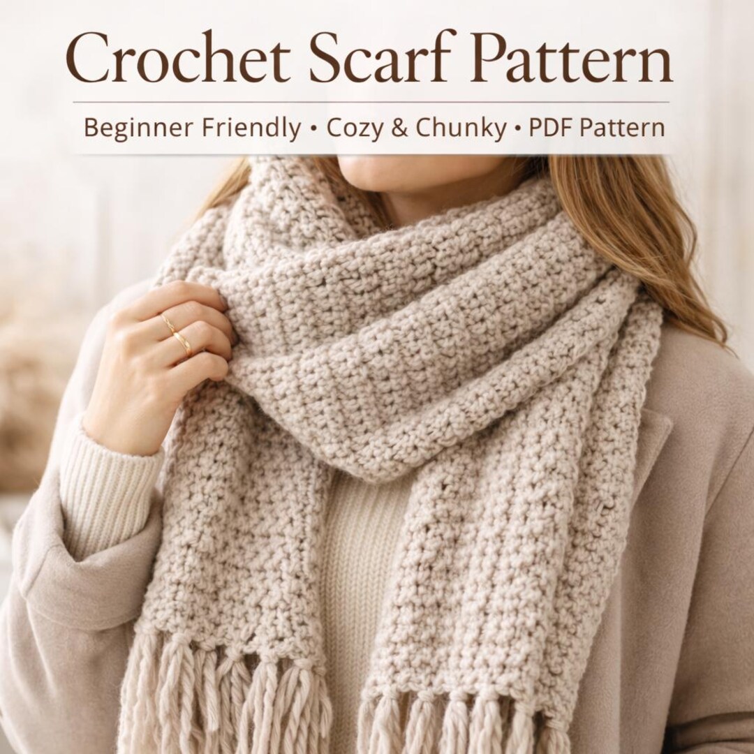 Crochet Scarf Pattern PDF | Chunky Crochet Scarf | Beginner Friendly ...
