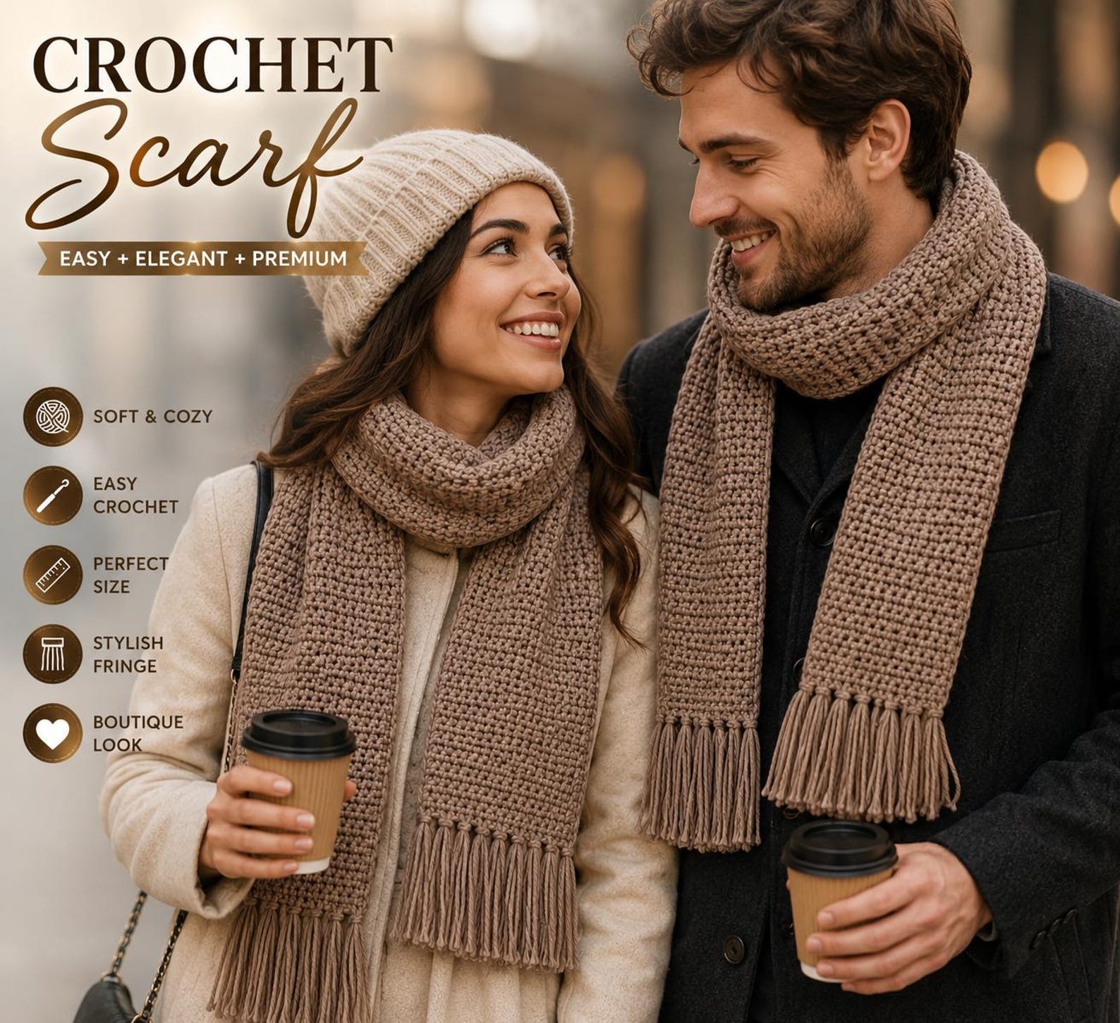 Crochet Scarf Pattern PDF | Chunky Crochet Scarf | Beginner Friendly ...