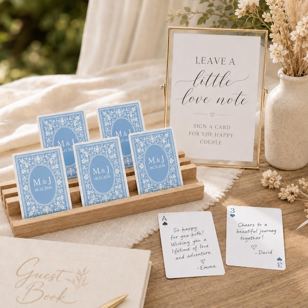 Personalized Playing Cards for Wedding, Custom Wedding Favor, Couple Poker Cards with Names and Date, Wedding Party Gift, Keepsake