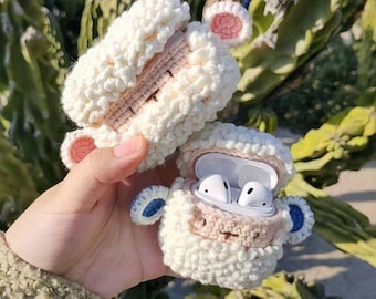 Sheep crochet AirPods Pro protective case, earphone storage bag，Shockproof Earphone Cover，Headphone accessories