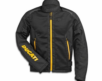 Ducati Mesh Motorcycle Jacket Men | CE Armored Summer Riding Gear | Breathable Touring Biker Jacket