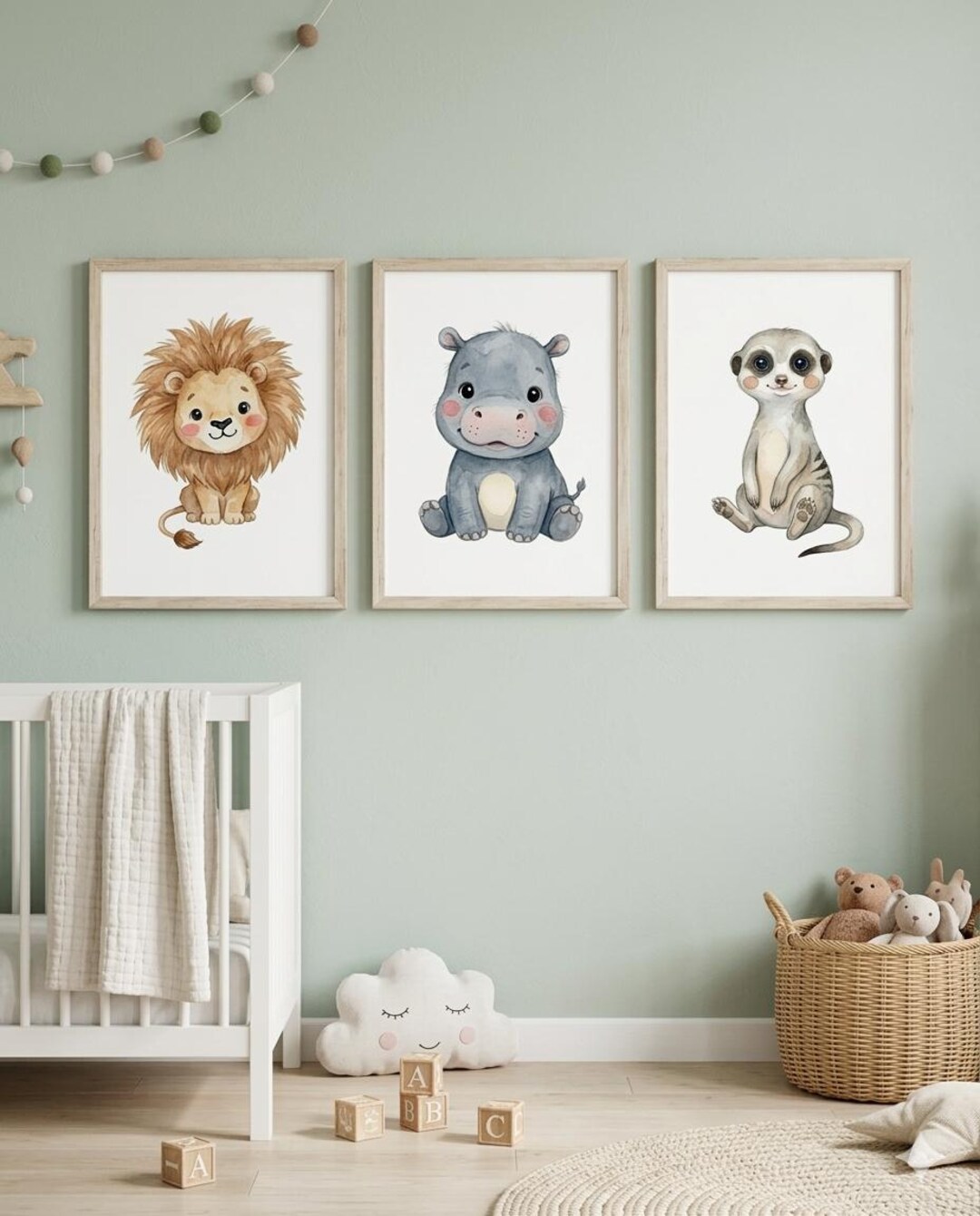 Safari Animal Nursery Prints: Watercolor Art (set of 4) - Etsy