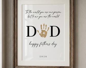 Father’s Day Handprint Craft Printable 2026, Daddy Keepsake Gift, Kids Handprint Art, Digital Download, Minimalist Father’s Day Print