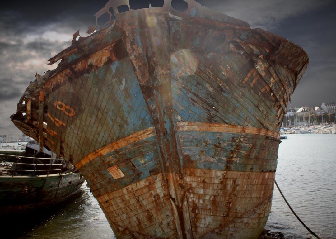 Rusting Shipwreck Camaret-sur-mer Brittany – Maritime Wall Art, Coastal ...