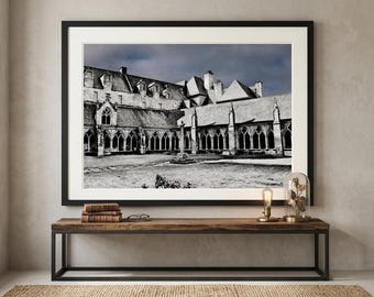 Tréguier Cloister Print – Gothic Architecture Brittany France, Moody Wall Decor (Digital Download)