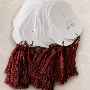 Custom Arched Tassel Place Cards | Personalised Wedding Reception Name Tags