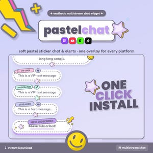 Pastell Multistream Chat Overlay | Twitch, YouTube, Kick Alerts (OBS/Streamlabs)