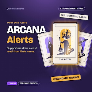 Arcana (Tarot)-varningar Tarotkortströmningsvarning | Samlarkort och toppsamlarforum för Twitch | StreamElements OBS