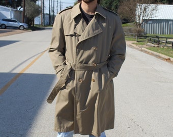 Trench Coat Men, London Towne, 40S, Trench Coat, All Weather Coat, Belted Coat, Removable Liner