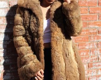 Women Fur Coat, Vintage 1960s Fur, Small, shades of brown fur jacket, Joe Brand
