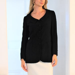 Blazer Moschino Couture vintage de los años 80, chaqueta negra, talla 6 (EE. UU.) para mujer.