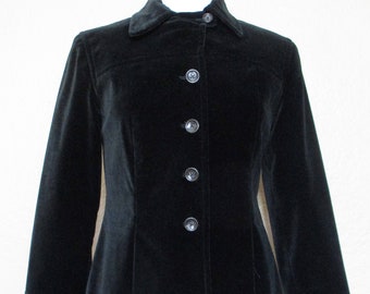 Black Velvet Jacket, Vintage 90s Banana Republic, Size 2 Women