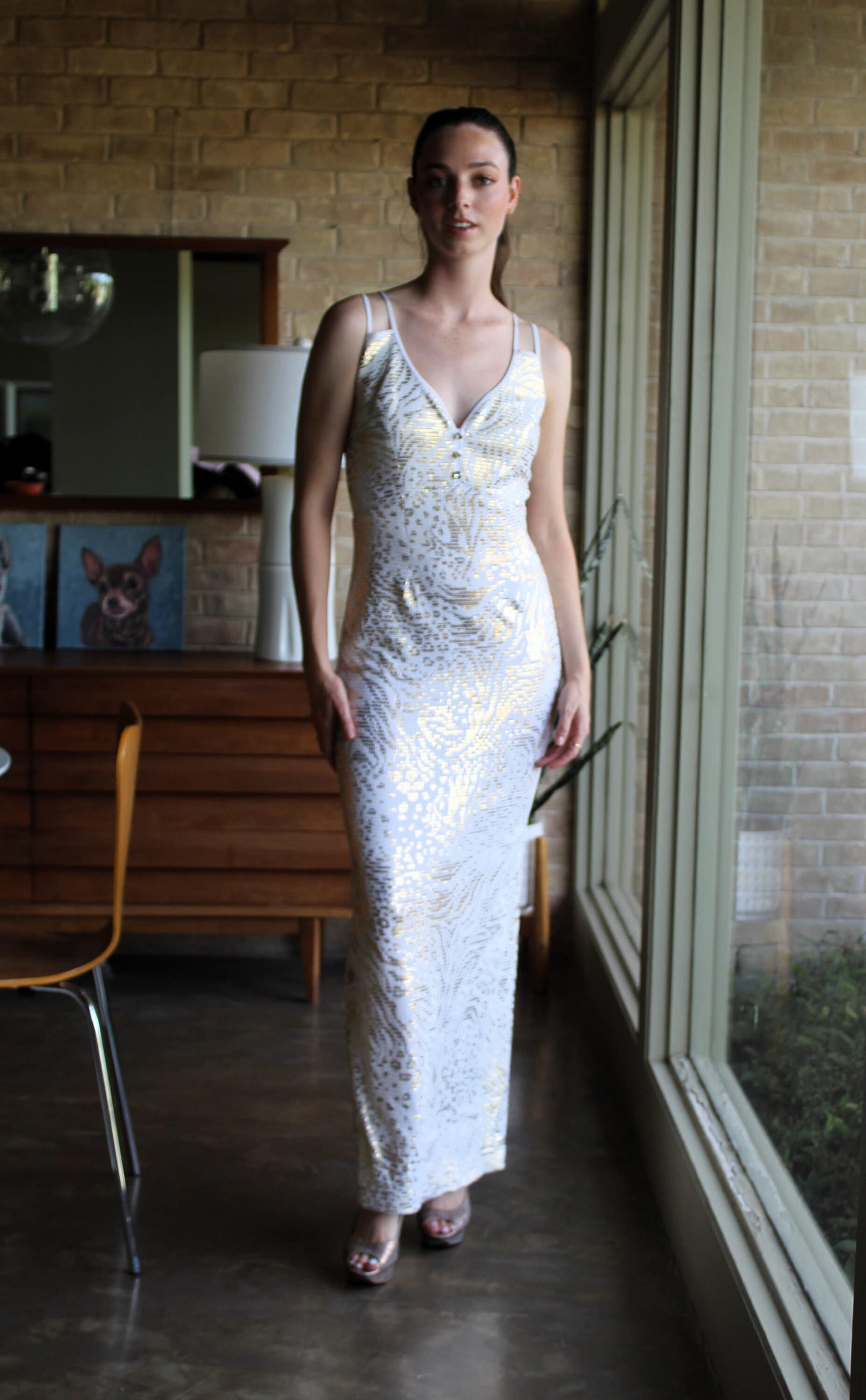janine embroidered dress Ivory Embroidered Lace main image 1