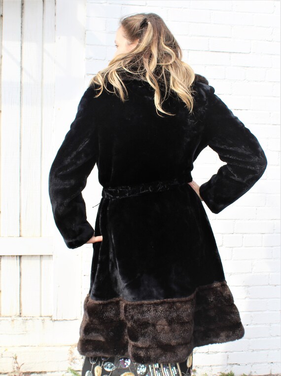 Faux Fur Coat, Vintage 1970s Borgazia, Fake Fur C… - image 3