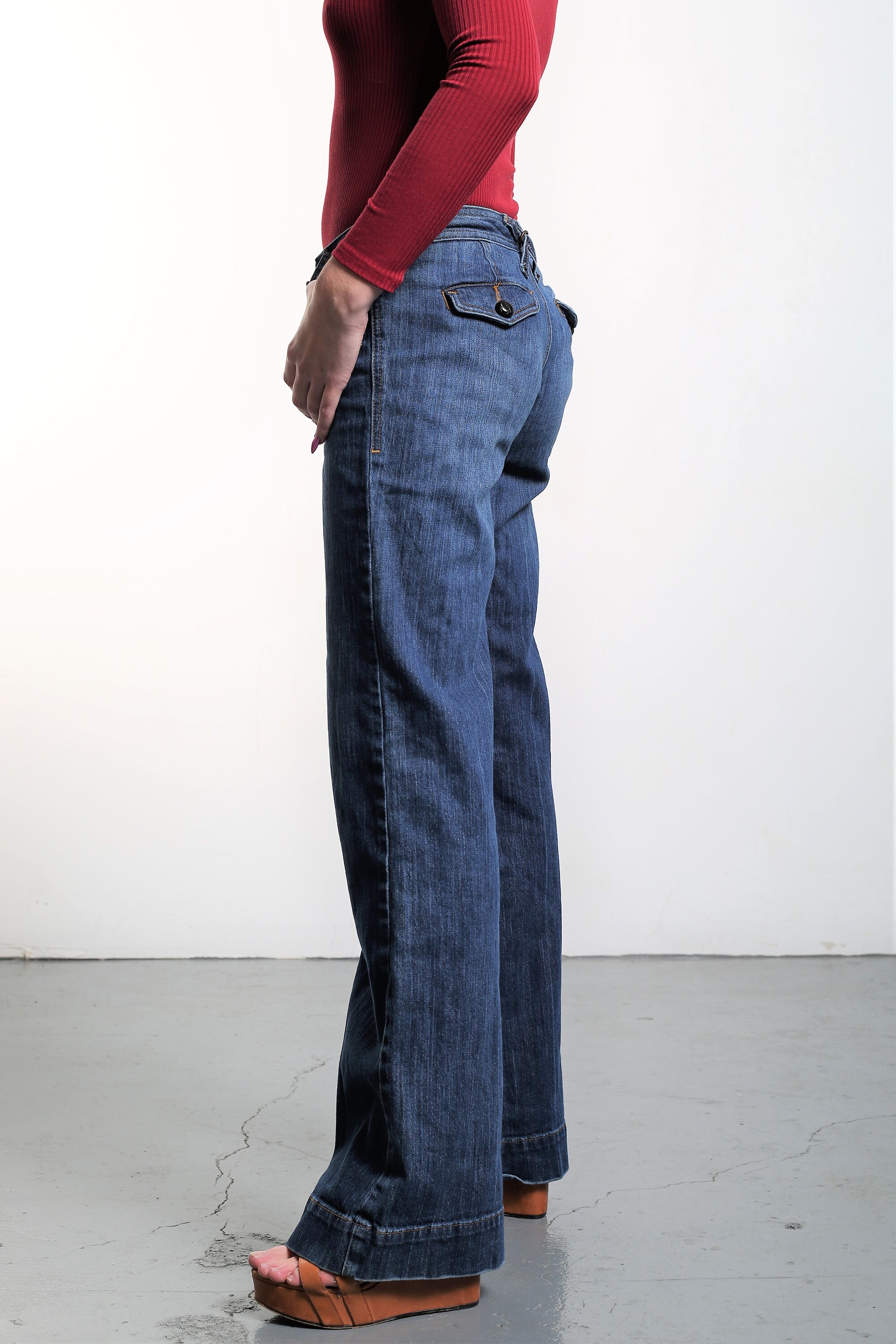 Y2K A/X Armani Exchange Bell Bottom Jeans: Dark Denim Flare, Size 