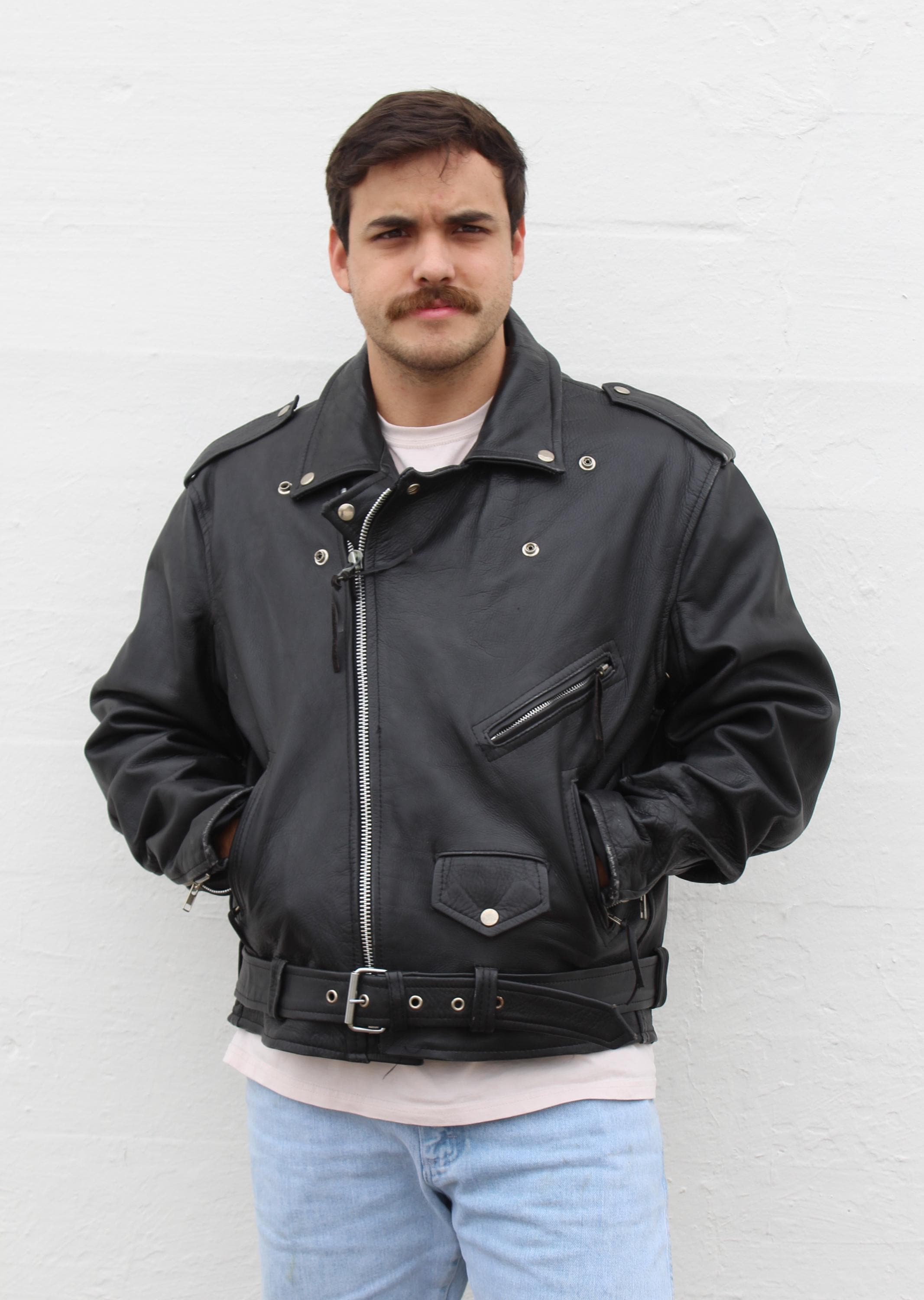 Vintage 90s Leather Biker Jacket, Punk Rocker Style (XL/2XL) - Etsy