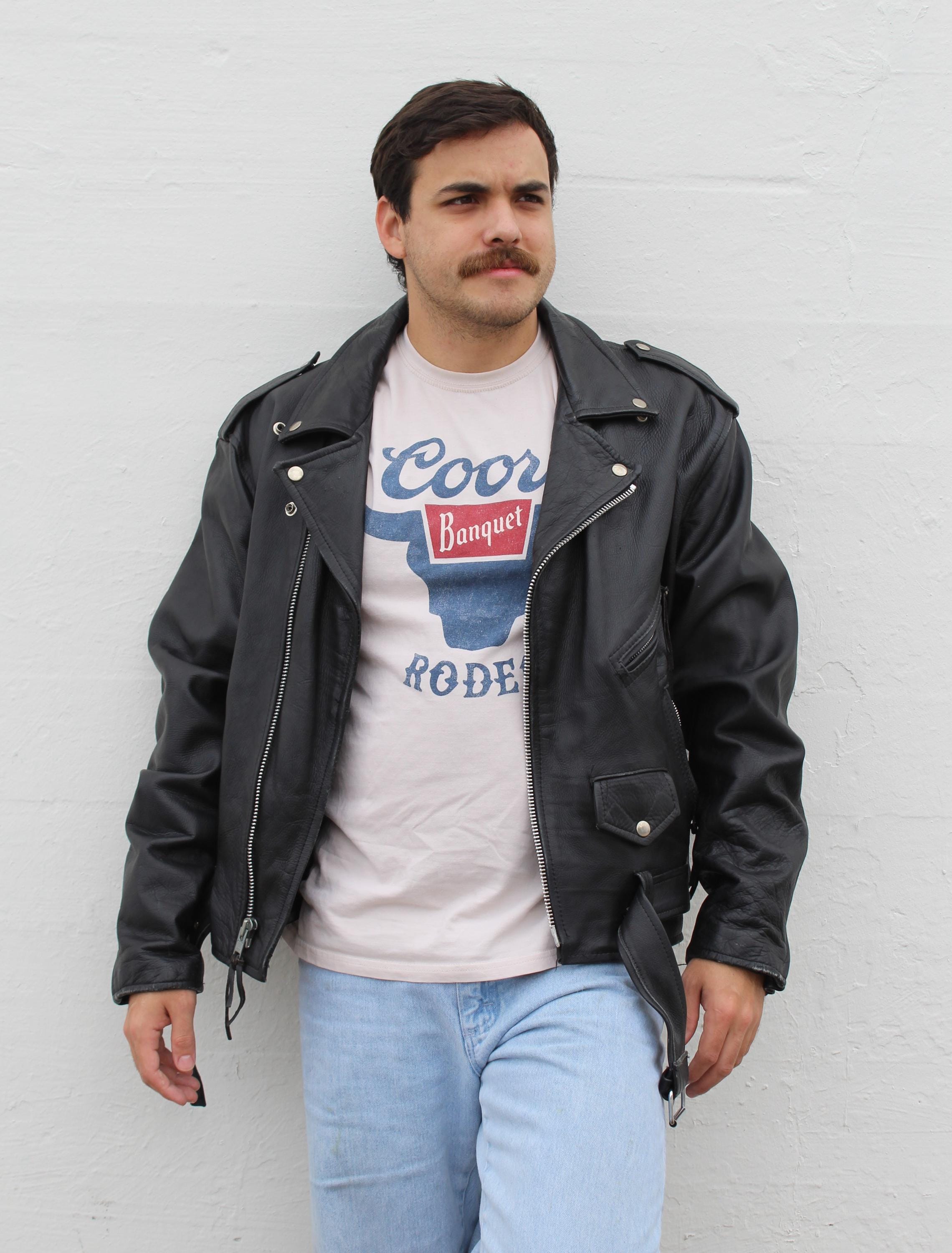 Vintage 90s Leather Biker Jacket, Punk Rocker Style (XL/2XL) - Etsy