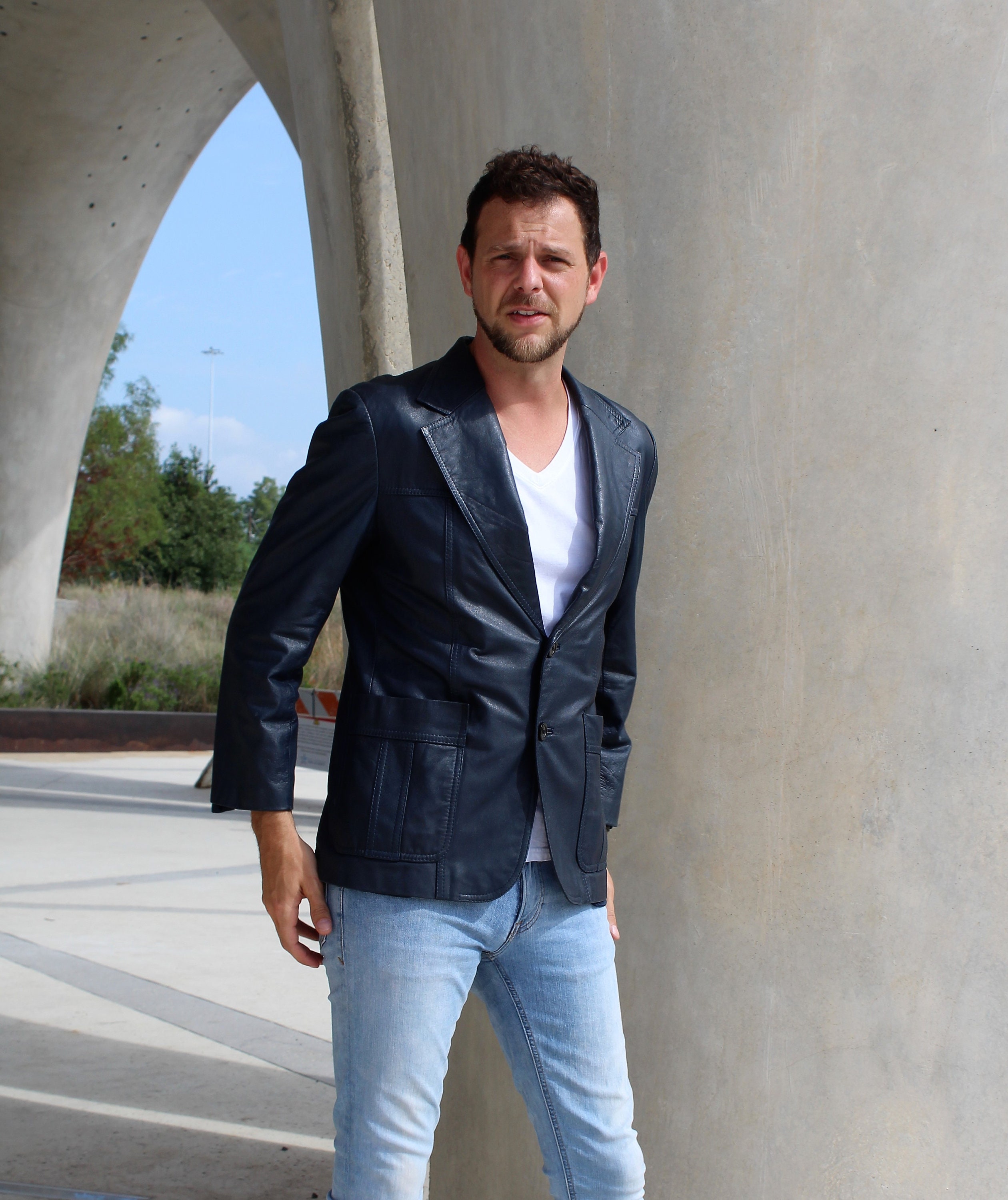 leather hipster jacket