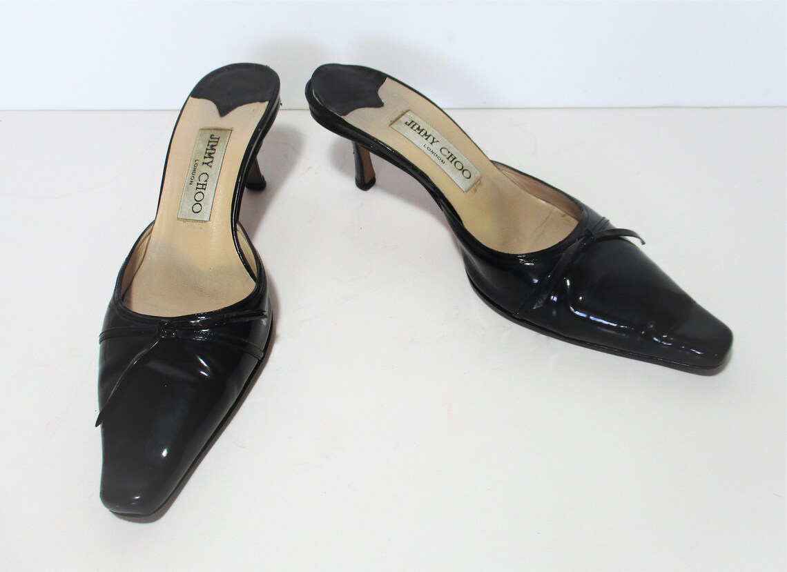 Vintage Jimmy Choo 90s Black Patent Leather Mules Shoes Etsy Vintage Jimmy Choo 90s Black Patent Leather Mules Shoes Etsy