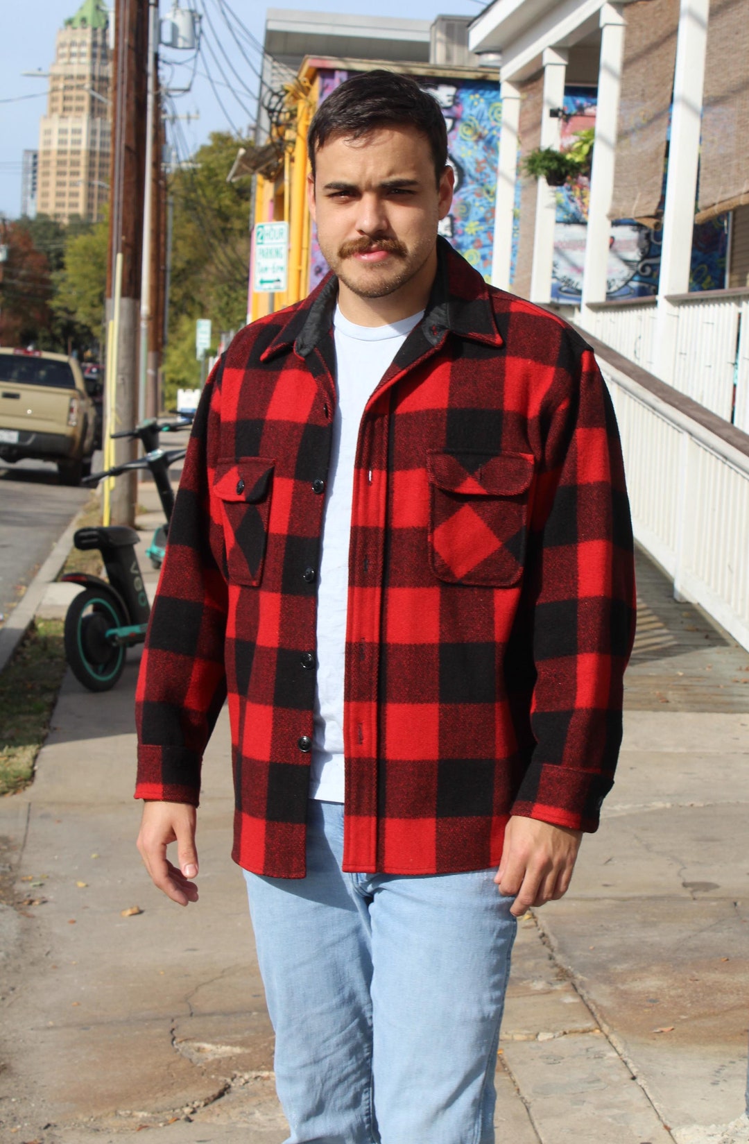 Vintage 1950s Sears Roebuck Buffalo Plaid Wool Shacket (L/XL) - Etsy