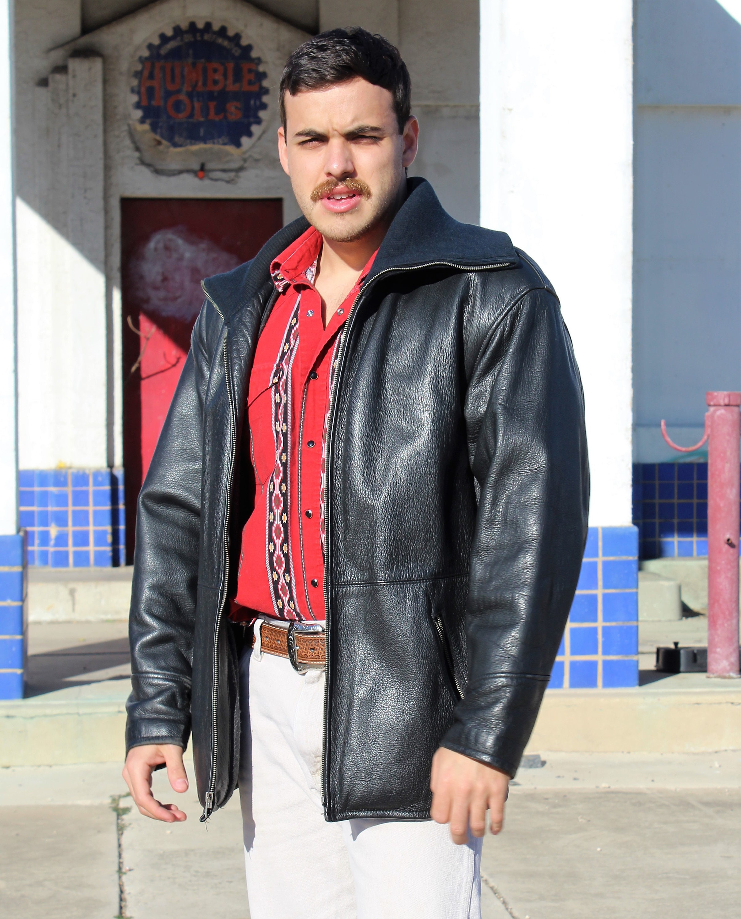 Perry ellis top genuine leather jacket