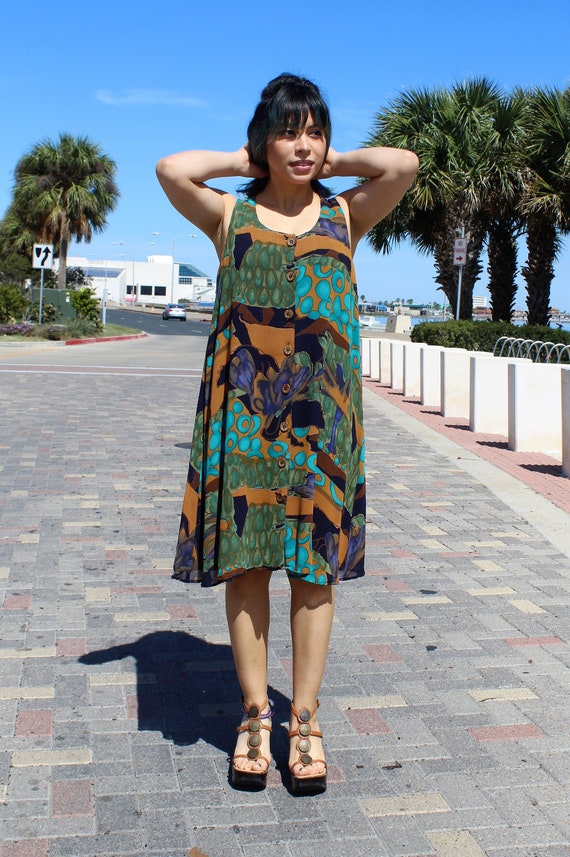 Vintage 1980s Carole Little A-Line Dress Small/Med