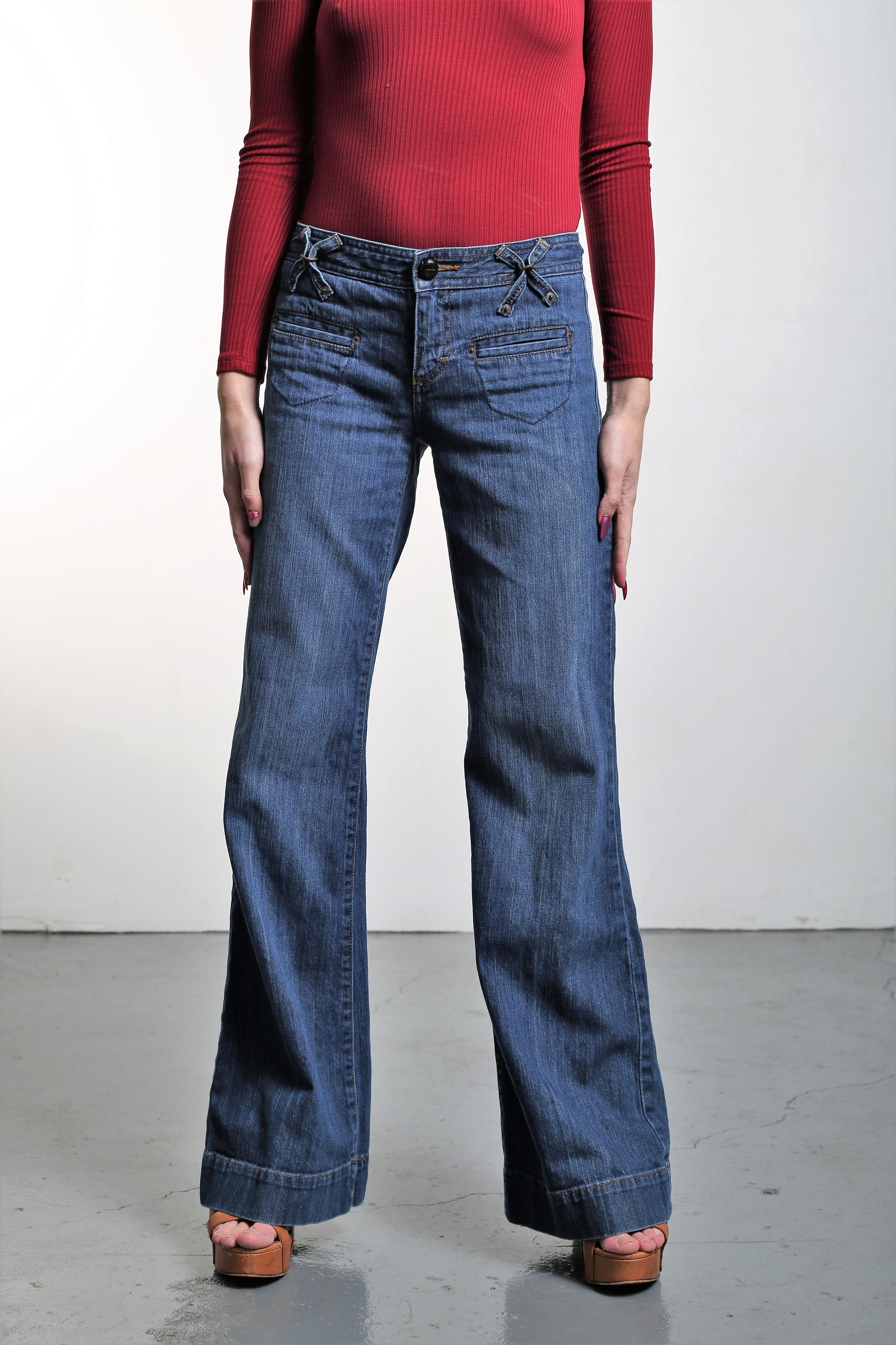 Y2K A/X Armani Exchange Bell Bottom Jeans: Dark Denim Flare, Size 